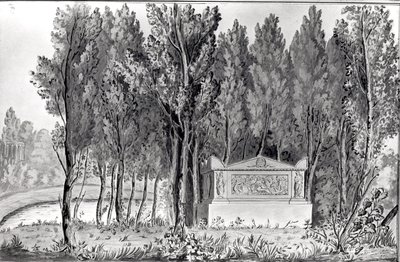 Grab von Jean-Jacques Rousseau in Ermenonville von Savigny